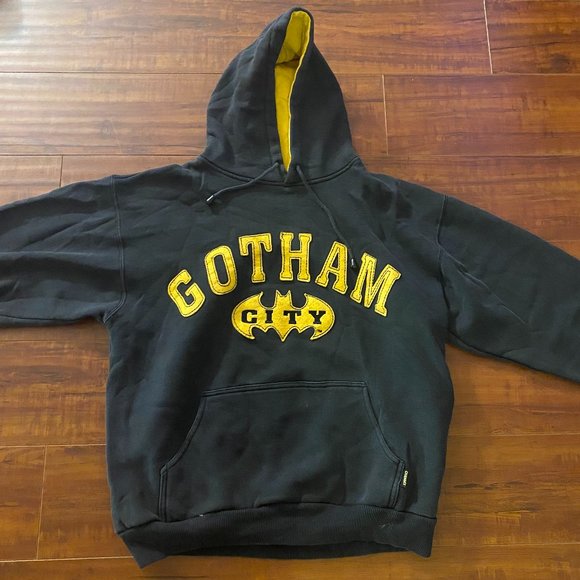 Vintage Batman Gotham City Black Hoodie Sweatshirt